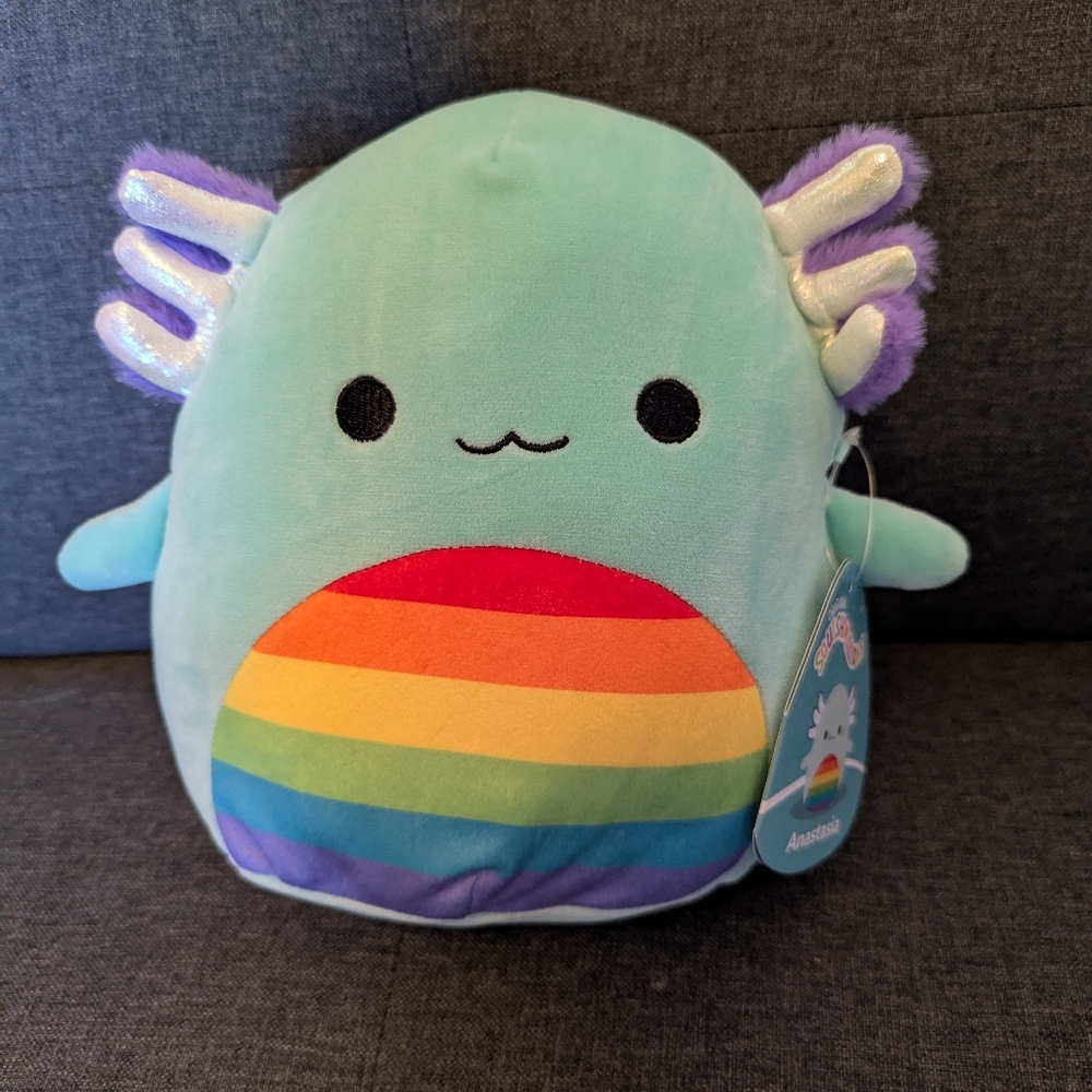 Squishmallows Anastasia the Axotol with Rainbow Pride Belly Plush Toy 8in